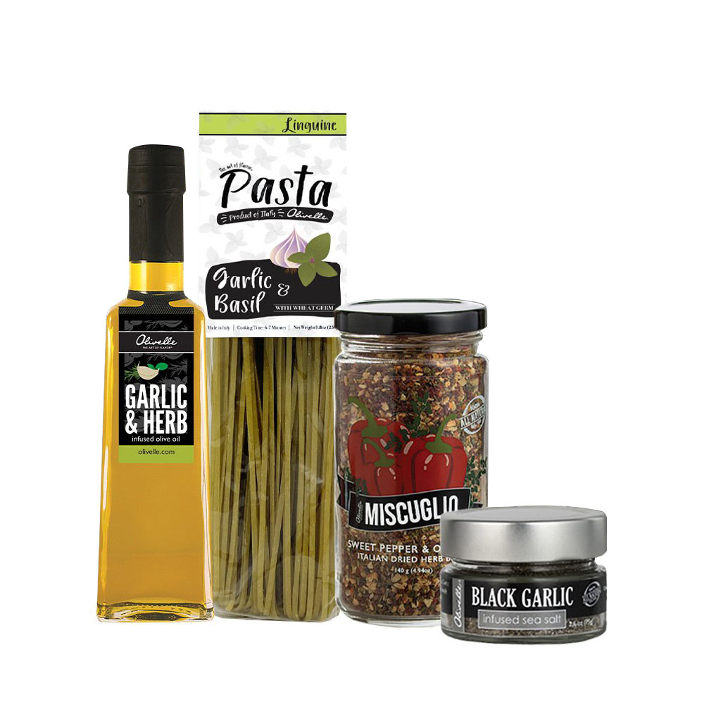 Garlic & Basil Pasta with Classic Marinara Recipe Kit – Copper Moose Oil &  Vinegar