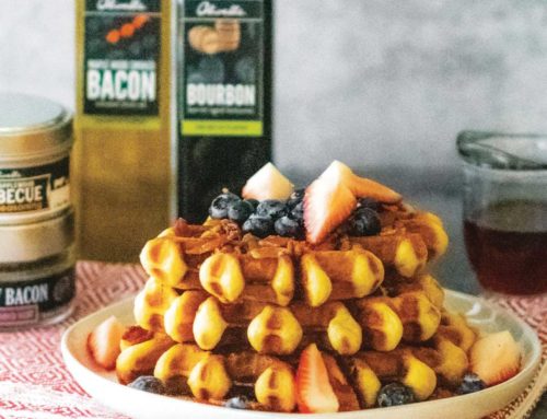 Boozy Bacon Waffles with Bourbon Maple Syrup