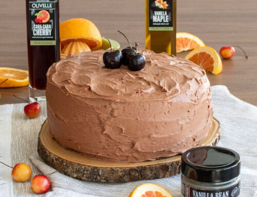 Chocolate Cake with Chocolate Cherry Balsamic Frosting