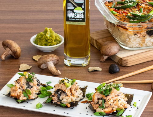 Salmon & Shrimp Sushi Bake