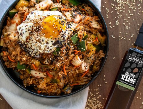 Kimchi Fried Rice with Sesame Eggs